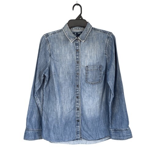 GAP Women's Denim Cotton Boyfriend Fit Button Up Jean Shirt Blue Small