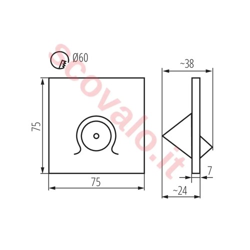 segnapasso led mefis scale 0,70 watt bianco naturale nero foro 60 mm quadrato - Foto 3 di 3