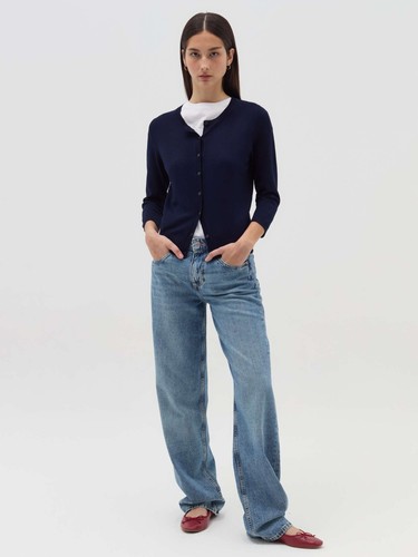 Women OVS New Viscose Round Neck Button three-quarter sleeve Cardigan 40-8 - Picture 2 of 24