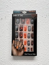 24pk Halloween Press On Nails Self Adhesive Scary Spiders  Sass Web