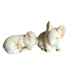Salt Pepper Shakers Baby Pigs Ceramic Sleeping Sitting Adorable