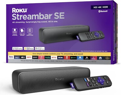 Roku Streambar SE 2-in-1 TV Soundbar with Built-in 4K/HD/HDR Streaming