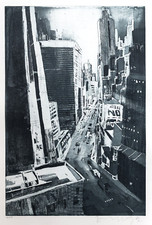 BERNHARD VOGEL New York Midtown  Original Radierung  handsigniert nummeriert
