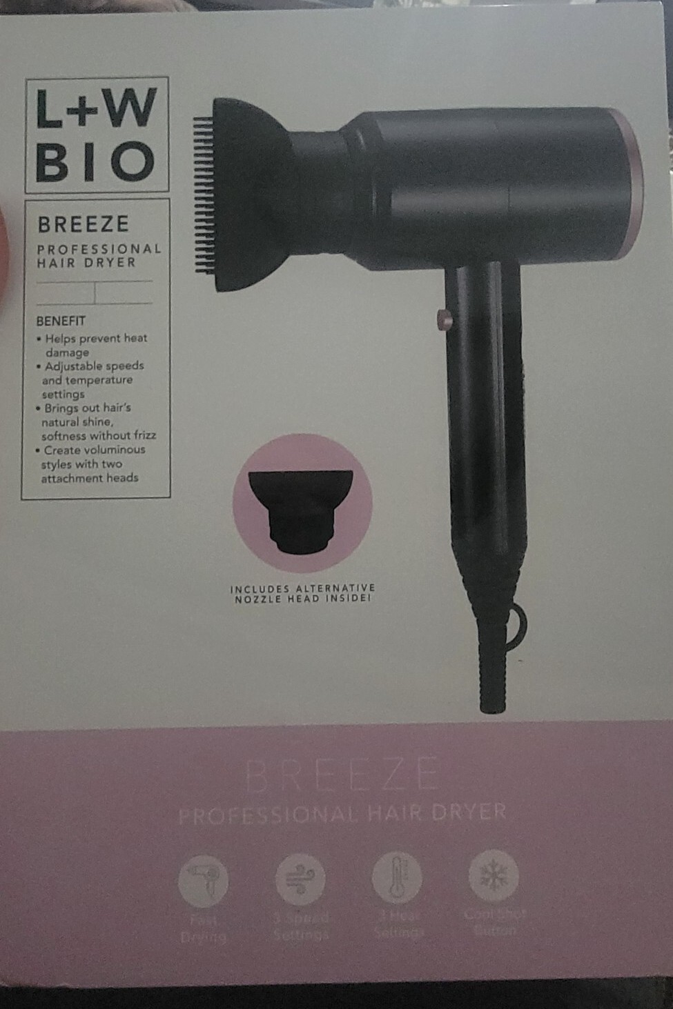 L+W BIO Breeze Professional Hair Dryer, Cool Shot Button 3 speed/heat Settings | eBay L+W BIO Breeze Professional Hair Dryer, Cool Shot Button 3 speed/heat Settings | eBay