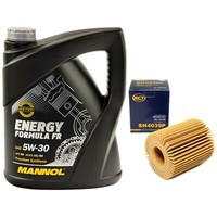 MotoröL Set 5W30 5 Liter + ÖLfilter SH 4039 P FüR Lexus LS GL