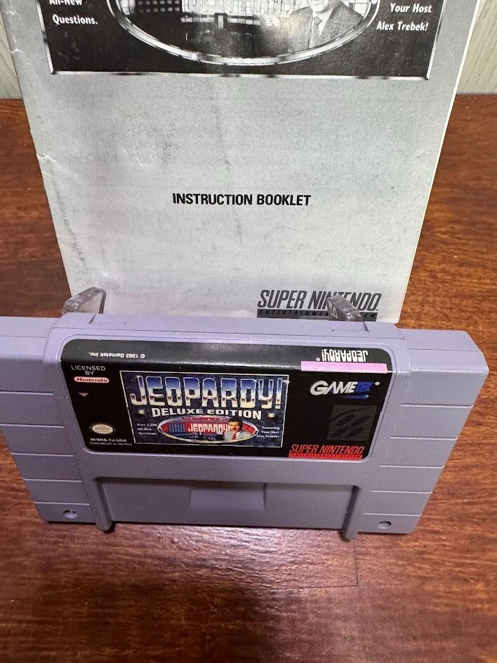 Super Nintendo JEOPARDY Deluxe Edition Game Cartridge with manual - Image 4 of 4