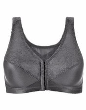 Exquisite Form Fully Front Close Black Posture Bra with Lace Size 46DD NEW