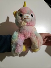 Unicorn Double Slap Bracelet multi-pastel 9" Soft Plush NWT Rainbow Dreams