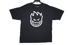 Spitfire Wheels Flame Head Logo Graphic T-Shirt Black Size XL Skateboarding Tee
