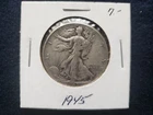 1945 Walking Liberty Half Dollar 50 Cent Coin VF