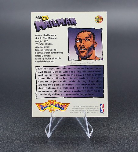 1992-93 Upper Deck Basketball Fanimation The Mailman Karl Malone #508 Utah Jazz - 第 2/2 張圖片