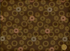 Crypton® Mid Century Modern  shapes circles Tan and Brown Upholstery Fabric