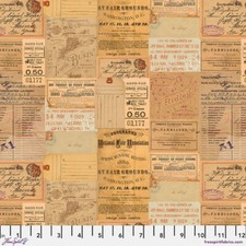 Tim Holtz Palette Palette Orange Ephemera Sold by The 1/2 Yard