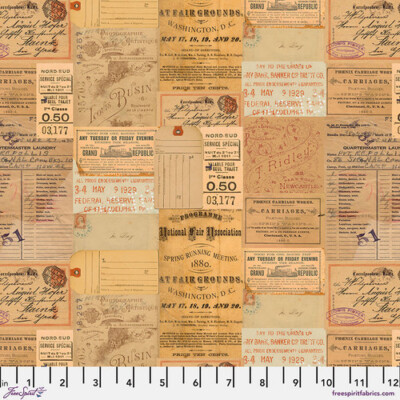 Tim Holtz Palette | Palette Orange | Ephemera | Sold by The 1/2 Yard