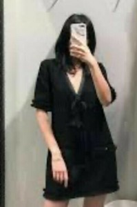 zara tweed dress with bow