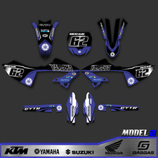 Yamaha YZ125 YZ250 2022-2023 MX Full Graphics Kit Blue Neon Yellow Racing Decals