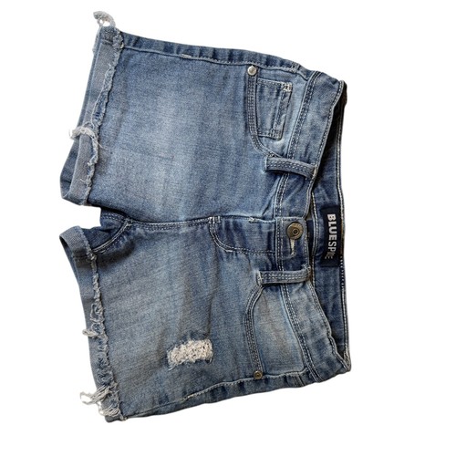 BLUE SPICE Girls Blue Denim Jean Shorts Size 6X, Distressed, Adjustable Waist - Picture 2 of 12