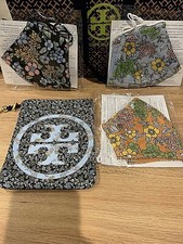 Tory Burch Set of 3 Face Mask Spring Flower Blossom Face Mask w Travel Pouch New