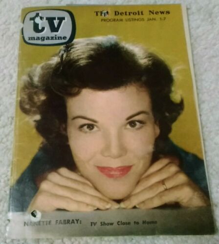 Detroit News TV Magazine JAN. 1-7 Nanette Fabray Cover and inside page - Afbeelding 1 van 5
