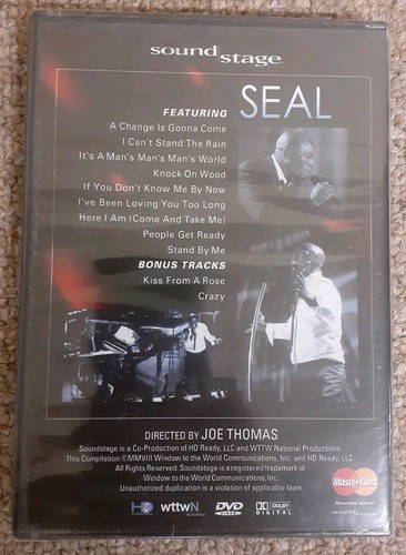 SEAL "Live" Soundstage DVD New - Picture 2 of 2
