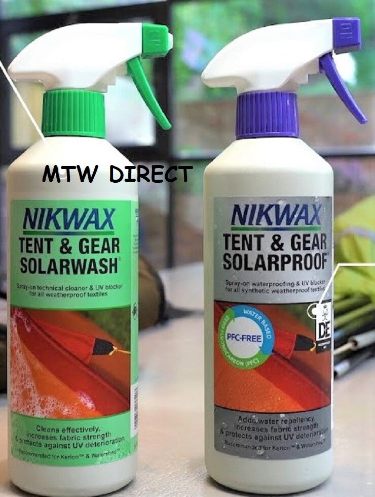Nikwax Tent Gear Solar Wash SolarProof Twin Pack CLEANER WATERPROOFER