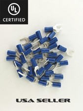 14-16 GAUGE 100 PK NYLON SPADE 10 TERMINAL CONNECTOR AWG ELECTRICAL CRIMP CAR