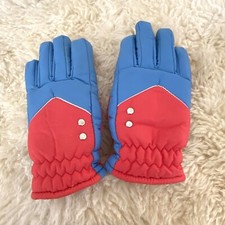 Vintage Retro Color Block Kids size 10-12 Jelmin thermal winter ski gloves