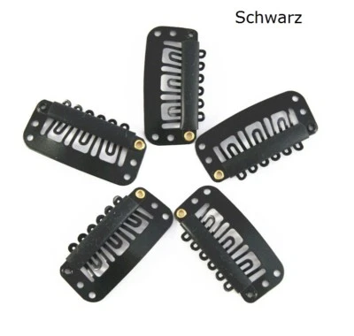 Clips für Extension 5 Farben Perücke Tressen Grösse L TOP QUALITÄT schwarz blond