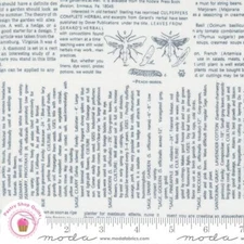 Moda LINEN CUPBOARD  20486 11 Ivory Gray Black Text FIG TREE Quilt Fabric
