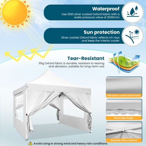 10x10' Commercial Pop UP Canopy Party Tent Folding Waterproof Gazebo Heavy Duty - Bild 39 von 77