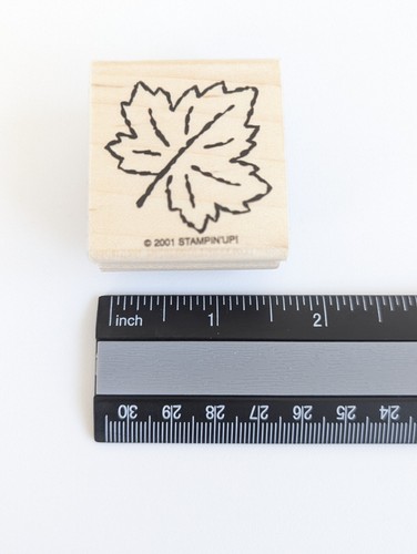 Wood Mounted Rubber Stamp - Stampin Up! Fall Leaf Leaves Foliage - Picture 3 of 4