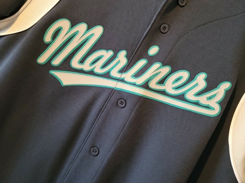 Seattle Mariners NWT SEWN Button Down MLB Jersey By True Fan Size Men's L - Picture 3 of 11