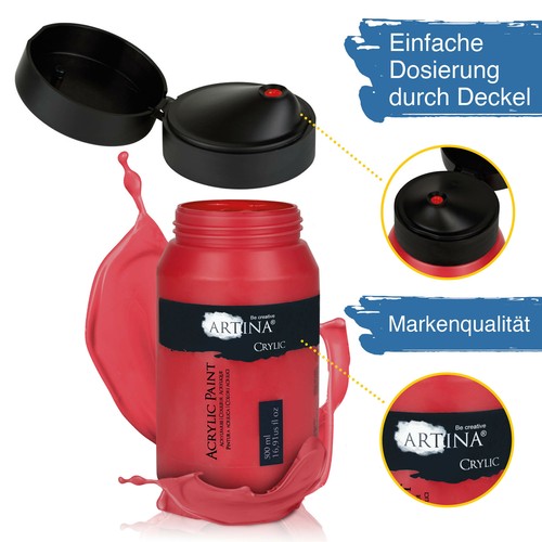 10x 500 ml Acrylfarben Set Acrylfarbe Farben Acryl Malfarbe Künstlerfarbe Farbe - Bild 4 von 12