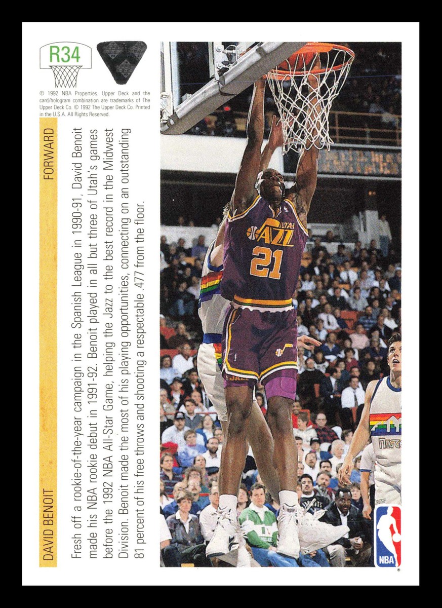 DUKE JAZZ 額装 David Benoit #R34 1991-92 Upper Deck Utah Jazz | eBay