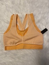 No Boundaries Bra Womens Juniors Size XL Orange Seamless Double Strap Bralette
