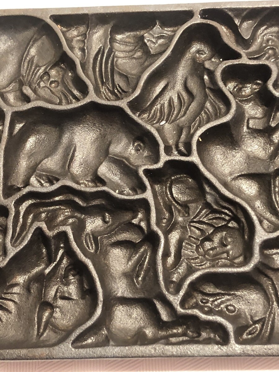 Vintage John Wright Cast Iron Animal Puzzle Cookie Mold | eBay