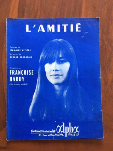 Françoise HARDY - PARTITION ORIGINALE - L'AMITIE - VINTAGE - 第 1/1 張圖片
