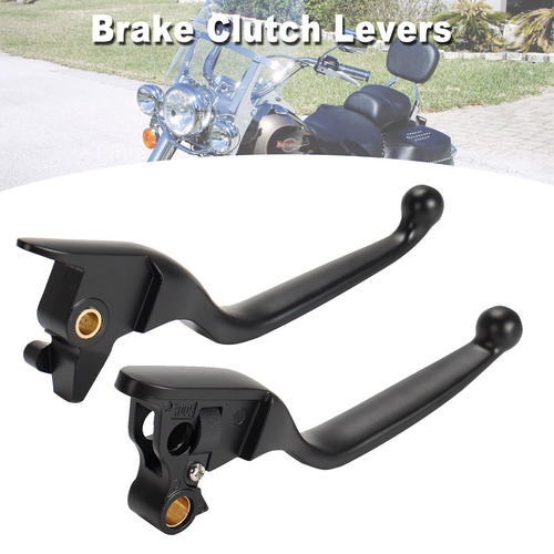 Black Handle Brake & Clutch Levers For Harley-Davidson 2015-23 Softail Aluminium