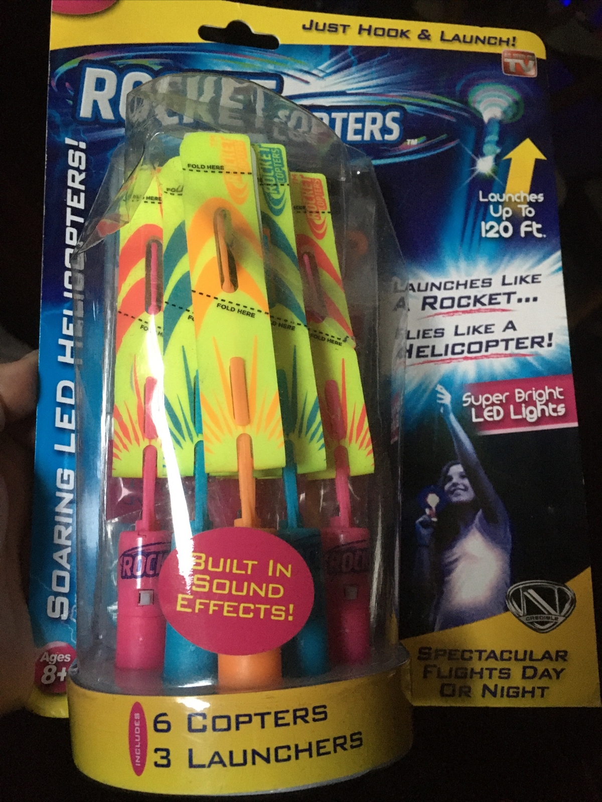 Rocket Copters The Amazing Slingshot LED Helicopters As Seen on TV