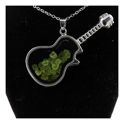 Halskette Peridot roh. Gitarrenmodell.