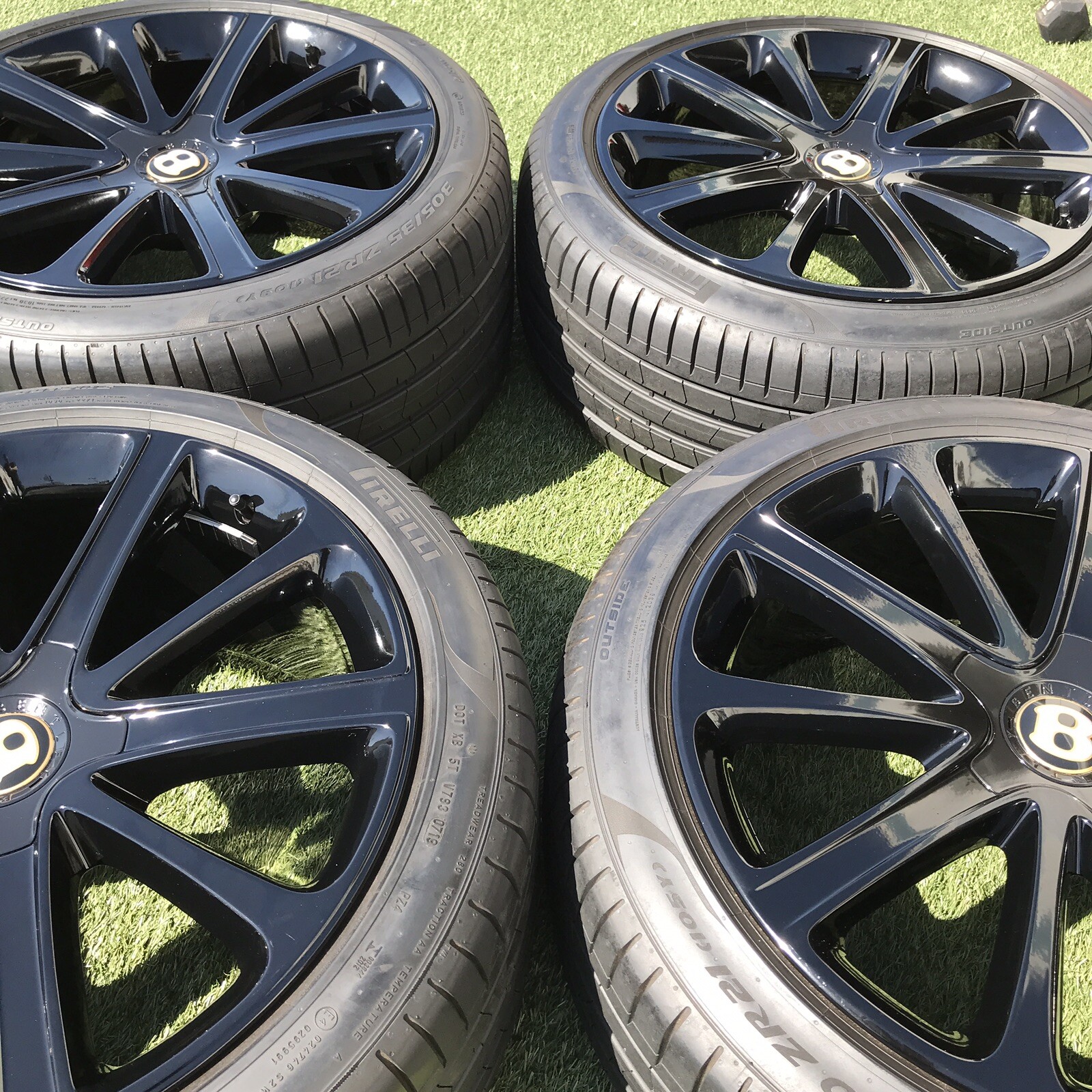 21" Bentley  Continental GT GTC 2022 RIMS TIRES GENUINE ORIGINAL WHEELS BLACK 4 
