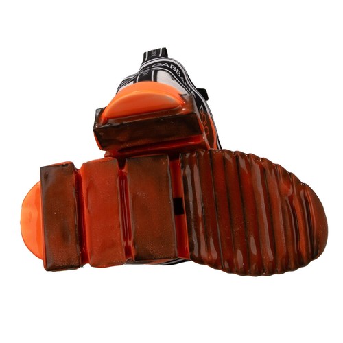 DOLCE & GABBANA Slip-On Sneaker Shoes SORRENTO Logo Stripes Orange White 12639 - Picture 7 of 7