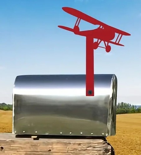 Mailbox Flag Replacement Metal Airplane Silhouette Decorative Pilot Combined Gif - Bild 2 von 5