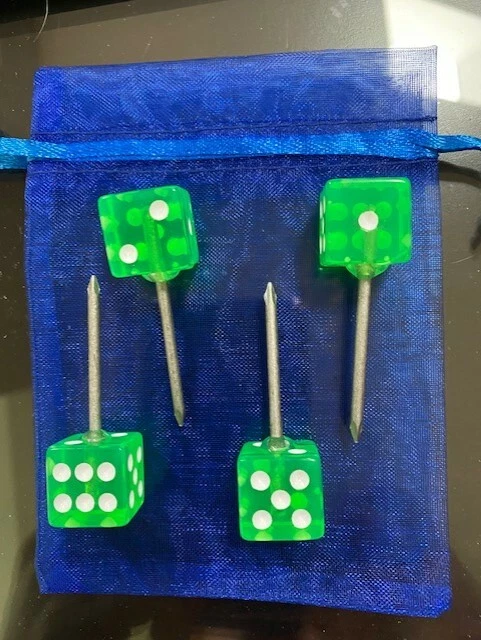 ARCHERY BOW RANGE PAPER TARGET FACE PINS - TRANSLUCENT COLORED DICE (Set of 4) - Image 3 of 4