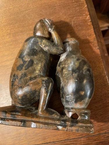Antike Steinschnitzerei Affe und Gefäß Räuchergefäß Statue - Bild 4 von 11