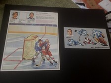 1972-73 LETRASET NHL HOCKEY ACTION TRASFER # 9 JACQUES PLANTE BOBBY BAUN CARD 