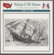 Sinking of CSS Alabama  Atlas Civil War Card Battles Campaigns 1864