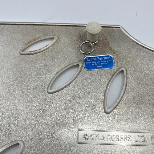 "Placa de plata esmalte Trivet sandía WM Rogers resistente al deslustre Japón 11" - Imagen 9 de 11