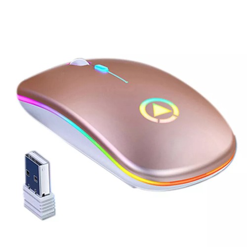 Thin Slim 2.4G Optical Computer Mouse 1600 DPI Adjustable RGB Mouse Game Mouse - Photo 10/13