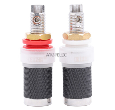 2 pair EIZZ Rhodium Plated Tellurium Copper Speaker AMP Binding Post Banana Jack